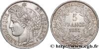 FRANCE 5 francs Cérès, IIe République DEUXIÈME RÉPUBLIQUE Paris 1851 (37mm, 24,85g, 6h) -