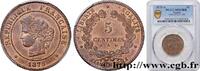 FRANCE 5 centimes Cérès TROISIÈME RÉPUBLIQUE Paris 1875 (25mm, 5g, 6h) -