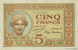 MADAGASCAR 5 Francs MADAGASCAR 5 Francs 1937 SUP -