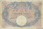 FRANCE 50 Francs BLEU ET ROSE FRANCE 50 Francs BLEU ET ROSE 1910 B+ -