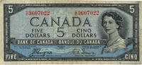 CANADA 5 Dollars CANADA 5 Dollars 1954 TB -