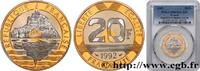 FRANCE Belle Épreuve Or 20 francs - Mont Saint-Michel COMMÉMORATIVES MONNAIE DE PARIS Pessac 1992 (27mm, 16,51g, 6h) -