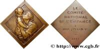 FRANCE Plaquette, Comité national de l’enfance FAMILLE, ENFANCE 1935 (58,5mm, 44,63g, 12h) -