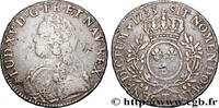 FRANCE Écu aux branches d'olivier, buste habillé LOUIS XV DIT LE BIEN AIMÉ Nantes 1733 (40mm, 28,83g, 6h) -