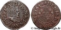 FRANCE Denier tournois, type 1 de Poitiers, buste A LOUIS XIII LE JUSTE Poitiers 1620 (18mm, 1,27g, 6h) -