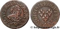 FRANCE Double tournois, 17e type LOUIS XIII LE JUSTE Tours 1638 (20mm, 2,99g, 9h) -