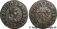 FRANCE Denier tournois, type 1 de Paris LOUIS XIII LE JUSTE Paris 1612 (17mm, 1,29g, 6h) -