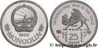 MONGOLIE Piefort 25 Tugrik Proof Année Internationale de l’ MONGOLIE 1980 (36mm, 38,52g, 12h) -