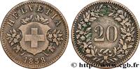 SUISSE 20 Centimes (Rappen) croix suisse SUISSE Berne 1858 (21mm, 3,15g, 12h) -