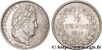 FRANCE 1/2 franc Louis-Philippe LOUIS-PHILIPPE Ier Rouen 1845 (18mm, 2,52g, 6h) -