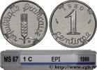 FRANCE 1 centime Épi CINQUIÈME RÉPUBLIQUE Pessac 1980 (15mm, 1,65g, 6h) -