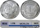 FRANCE 1 franc Morlon, légère GOUVERNEMENT PROVISOIRE DE LA RÉPUBLIQUE FRANÇAISE Beaumont-Le-Roger 1945 (23mm, 1,28g, 6h) -