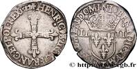 FRANCE Quart d'écu, croix de face HENRI III Nantes 1582 (29,5mm, 9,42g, 12h) -