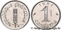 FRANCE Essai-piéfort acier de 1 centime Épi PIÉFORTS Paris 1961 (15mm, 3,22g, 12h) -