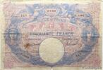 FRANCE 50 Francs BLEU ET ROSE FRANCE 50 Francs BLEU ET ROSE 1908 TB+ -
