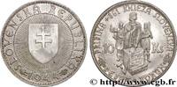 SLOVAQUIE 10 Korun Prince Pribina variété avec croix sur l’é SLOVAQUIE Kremnica 1944 (29mm, 6,94g, 12h) -