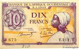 AFRIQUE OCCIDENTALE FRANÇAISE 10 Francs AFRIQUE OCCIDENTALE FRANÇAISE 10 Francs 1943 SPL -