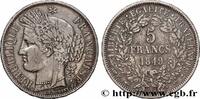 FRANCE 5 francs Cérès, IIe République, Main/Main DEUXIÈME RÉPUBLIQUE Paris 1849 (37mm, 24,69g, 6h) -