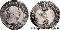FRANCE Demi-franc au col gaufré HENRI III Paris 1587 (29mm, 7g, 9h) -