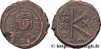 L'EMPIRE D'ANASTASE À MAURICE TIBÈRE (491-602) Demi-follis MAURICE TIBÈRE Constantinople 591-592 (23,5mm, 10,12g, 12h) -