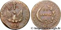 GRÈCE - GOUVERNEMENT PROVISOIRE 20 Lepta Phoenix type sans cercle GRÈCE - GOUVERNEMENT PROVISOIRE 1831 (36mm, 26,83g, 12h) -