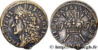 IRLANDE 1 Shilling Jacques II frappée pour le mois d’octob IRLANDE 1689 (26mm, 5,55g, 12h) -