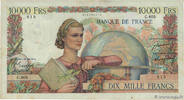 FRANCE 10000 Francs GÉNIE FRANÇAIS FRANCE 10000 Francs GÉNIE FRANÇAIS 1950 TB -