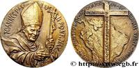 FRANCE Médaille, Visite, 5e centenaire de l’évangélisatio JEAN-PAUL II (Karol Wojtyla) 1985 (50mm, 61,93g, 12h) -