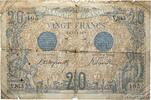 FRANCE 20 Francs BLEU FRANCE 20 Francs BLEU 1906 pr.B -
