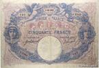 FRANCE 50 Francs BLEU ET ROSE FRANCE 50 Francs BLEU ET ROSE 1917 TB -