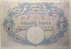 FRANCE 50 Francs BLEU ET ROSE FRANCE 50 Francs BLEU ET ROSE 1922 B+ -