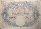 FRANCE 50 Francs BLEU ET ROSE FRANCE 50 Francs BLEU ET ROSE 1923 TB -
