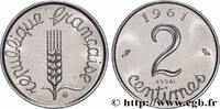 FRANCE Essai de 2 centimes Épi CINQUIÈME RÉPUBLIQUE Paris 1961 (17mm, 2,30g, 6h) -