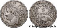 FRANCE 2 francs Cérès, avec légende TROISIÈME RÉPUBLIQUE Bordeaux 1871 (27mm, 9,80g, 6h) -