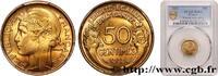 FRANCE 50 centimes Morlon, avec raisin, 9 et 2 ouverts TROISIÈME RÉPUBLIQUE 1932 (18mm, 2,0g, 6h) -
