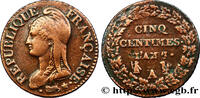 FRANCE Cinq centimes Dupré, grand module DIRECTOIRE Paris/Rouen 1799 (28mm, 10,92g, 6h) -