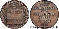 FRANCE Médaille, 350e anniversaire de la réformation RELIGIONS Suisse, Genève 1885 (33,50mm, 18,7g, 12h) -