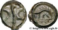 FRANCE Potin OYINDIA à la tête janiforme, stylisé LINGONS (Région de Langres) c. 80-50 AC. (19mm, 2,60g, h) -