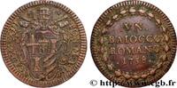 VATICAN ET ÉTATS PONTIFICAUX 1 Baiocco au nom de Clément XIII an I VATICAN ET ÉTATS PONTIFICAUX Rome 1758 (32mm, 12,49g, 12h) -