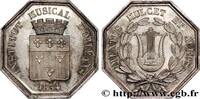 FRANCE Jeton octogonal Ar 30, Musique d’Orléans, refrappe ORLÉANAIS 1834 (31mm, 13,43g, 12h) -