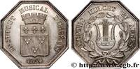 FRANCE Jeton octogonal Ar 30, Musique d’Orléans, refrappe ORLÉANAIS 1834 (31mm, 13,27g, 12h) -