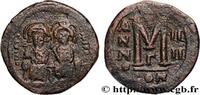 L'EMPIRE D'ANASTASE À MAURICE TIBÈRE (491-602) Follis JUSTIN II et SOPHIE Constantinople 568-569 (28,5mm, 12,63g, 7h) -