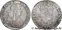 FRANCE Écu de Navarre, portrait apollinien LOUIS XIV LE GRAND OU LE ROI SOLEIL Saint-Palais 1665 (39mm, 27,22g, 6h) -