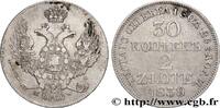 POLOGNE 2 Zlote = 30 Kopecks Aigle bicéphale couronnée aux POLOGNE Varsovie 1839 (25,85mm, 6,15g, 12h) -