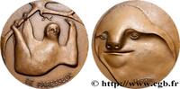FRANCE Médaille animalière - Paresseux ANIMAUX Monnaie de Paris 1977 (71,5mm, 217,41g, 12h) -