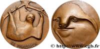 FRANCE Médaille animalière - Paresseux ANIMAUX Monnaie de Paris 1977 (71,5mm, 217,22g, 12h) -