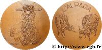 FRANCE Médaille animalière - Alpaga ANIMAUX Monnaie de Paris 1982 (67,5mm, 148,53g, 12h) -