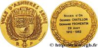 FRANCE Médaille, Noces d’or AMOUR ET MARIAGE 92 - Asnières-sur-Seine 1962 (58,5mm, 88,19g, 12h) -