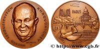 FRANCE Médaille, Nikita Sergueïevitch Khrouchtchev POLITIQUE ET POLITICIENS Monnaie de Paris 1960 (77,5mm, 218,37g, 12h) -
