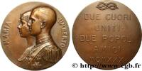 FRANCE Médaille, Mariage d’Humbert de Savoie et de Marie- AMOUR ET MARIAGE 1930 (70mm, 135,9g, 12h) -